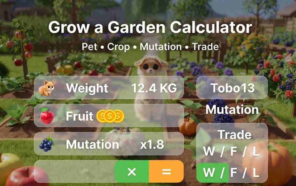 Grow a Garden Calculator